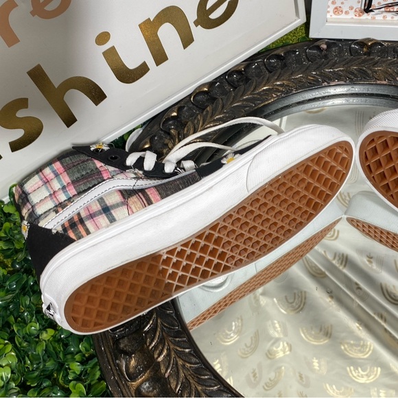 Vans Black and Pink Plaid High-Top Sneakers - Picture 15 of 15